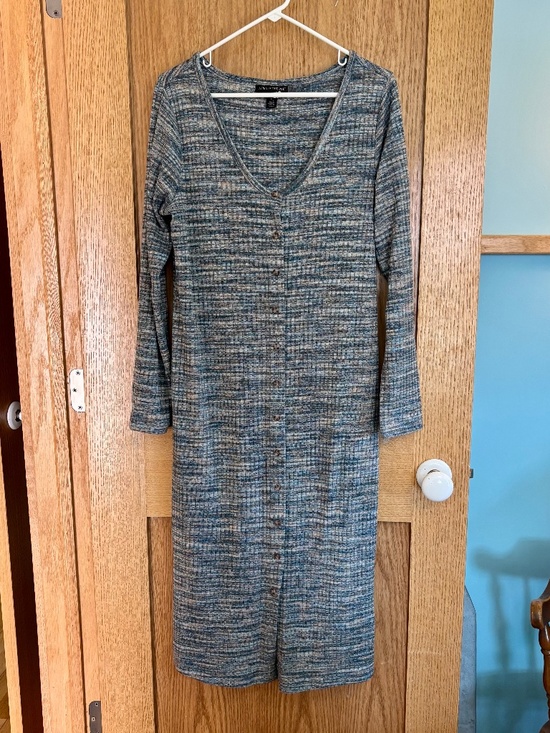 A Pea In The Pod Maternity Sweater Dress Size Large Gray Green - Picture 1 of 11